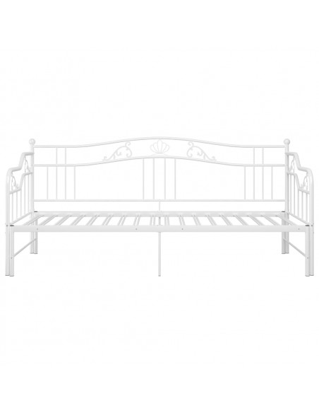 Telaio Divano Letto Estraibile Bianco in Metallo 90x200 cm