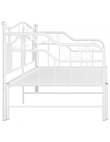 Telaio Divano Letto Estraibile Bianco in Metallo 90x200 cm