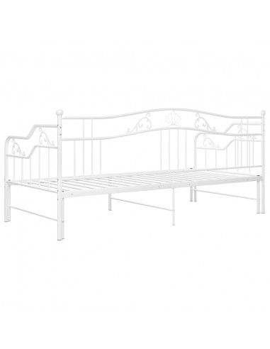 Telaio Divano Letto Estraibile Bianco in Metallo 90x200 cm