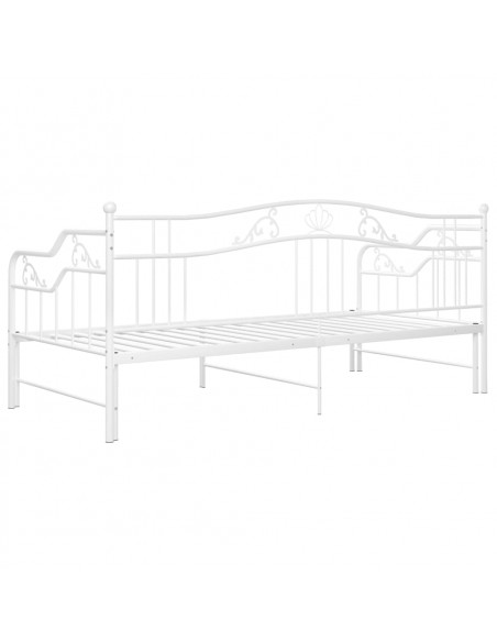 Telaio Divano Letto Estraibile Bianco in Metallo 90x200 cm