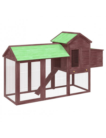 Pollaio Moka 193x65x117 cm in Legno Massello di Pino