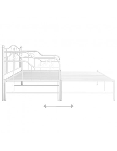 Telaio Divano Letto Estraibile Bianco in Metallo 90x200 cm
