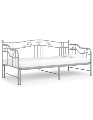 Telaio Divano Letto Estraibile Grigio in Metallo 90x200 cm