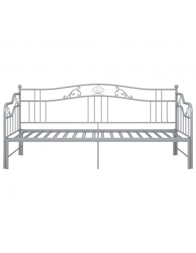 Telaio Divano Letto Estraibile Grigio in Metallo 90x200 cm