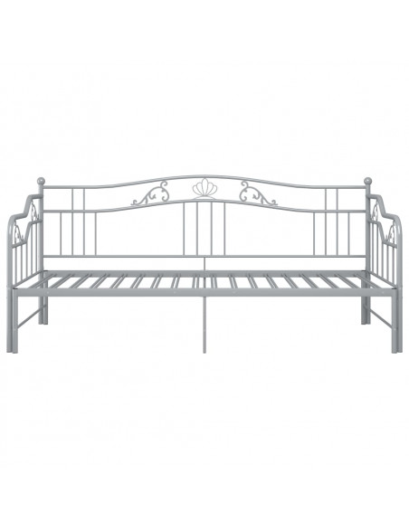 Telaio Divano Letto Estraibile Grigio in Metallo 90x200 cm