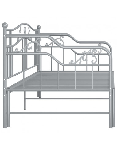 Telaio Divano Letto Estraibile Grigio in Metallo 90x200 cm