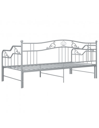 Telaio Divano Letto Estraibile Grigio in Metallo 90x200 cm