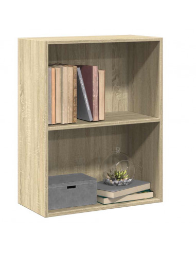 Libreria 2 Ripiani Rovere Sonoma 60x30x76,5cm Legno Multistrato