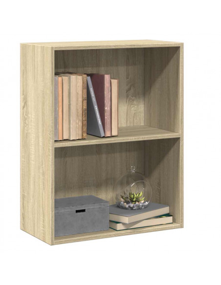 Libreria 2 Ripiani Rovere Sonoma 60x30x76,5cm Legno Multistrato