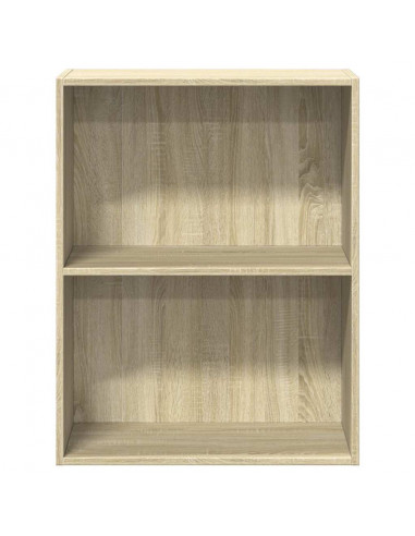 Libreria 2 Ripiani Rovere Sonoma 60x30x76,5cm Legno Multistrato