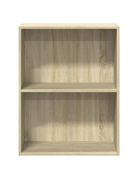 Libreria 2 Ripiani Rovere Sonoma 60x30x76,5cm Legno Multistrato