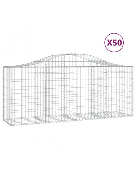 Cesti Gabbioni ad Arco 50 pz 200x50x80/100 cm Ferro Zincato