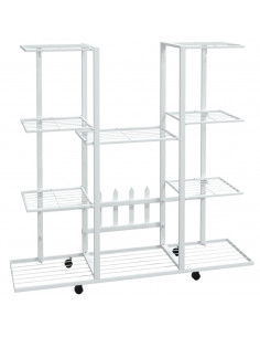 Portafiori con Ruote 94,5x24,5x91,5 cm Ferro Bianco 2