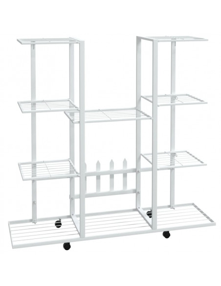 Portafiori con Ruote 94,5x24,5x91,5 cm Ferro Bianco