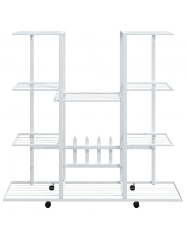 Portafiori con Ruote 94,5x24,5x91,5 cm Ferro Bianco