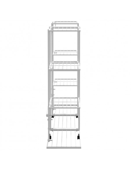 Portafiori con Ruote 94,5x24,5x91,5 cm Ferro Bianco