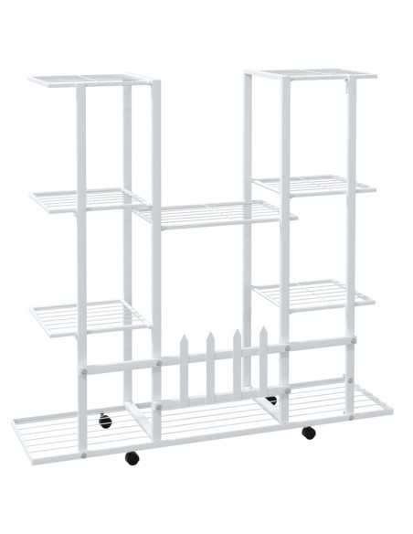 Portafiori con Ruote 94,5x24,5x91,5 cm Ferro Bianco