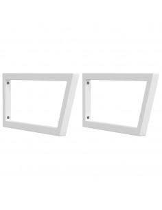 Reggimensole per Lavabo 2 pz Bianche Trapezio in Acciaio 2