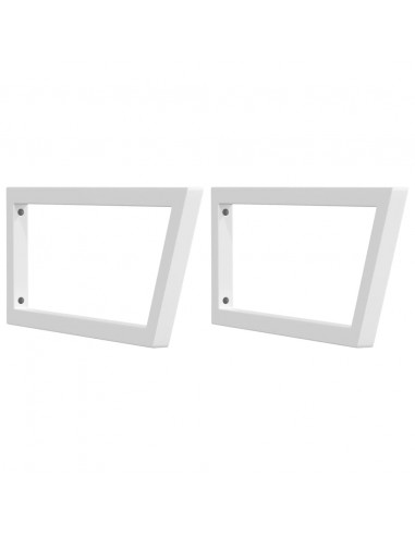 Reggimensole per Lavabo 2 pz Bianche Trapezio in Acciaio