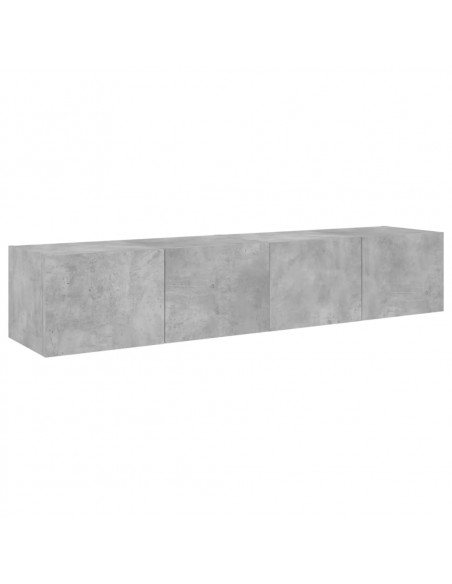 Mobili TV a Parete con Luci LED 2pz Grigio Cemento 80x35x31 cm