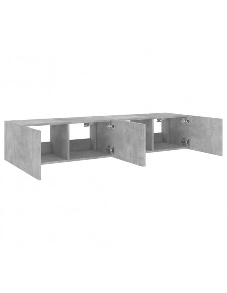Mobili TV a Parete con Luci LED 2pz Grigio Cemento 80x35x31 cm
