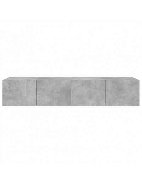 Mobili TV a Parete con Luci LED 2pz Grigio Cemento 80x35x31 cm