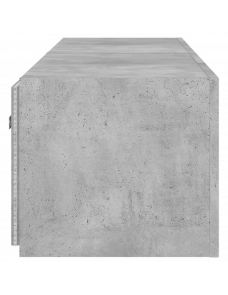 Mobili TV a Parete con Luci LED 2pz Grigio Cemento 80x35x31 cm