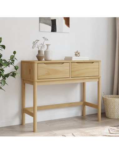 Tavolo Consolle FLORO 89,5x36,5x73 cm Marrone Cera Legno Pino