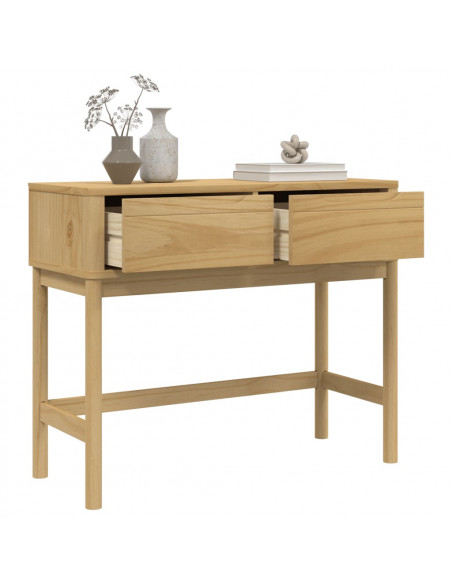 Tavolo Consolle FLORO 89,5x36,5x73 cm Marrone Cera Legno Pino