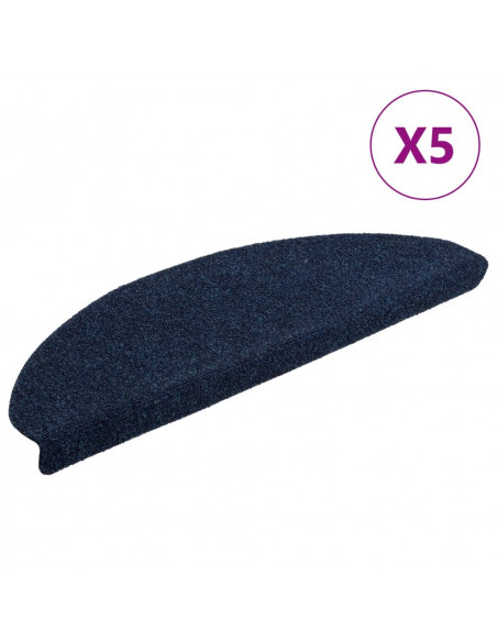 Tappetini Scale Adesivi 5 pz 65x21x4 cm Blu Marino Agugliati