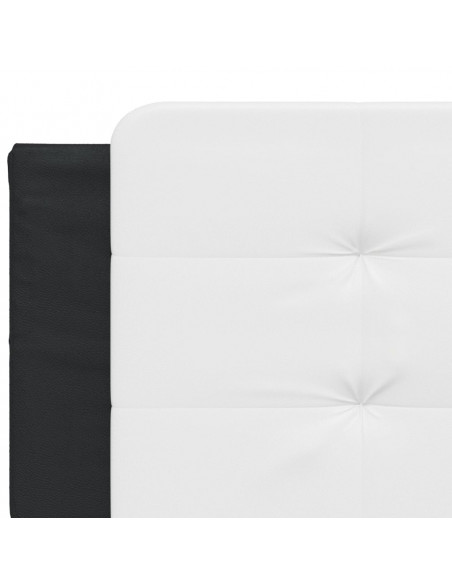 Letto con Materasso Nero e Bianco 160x200cm Similpelle