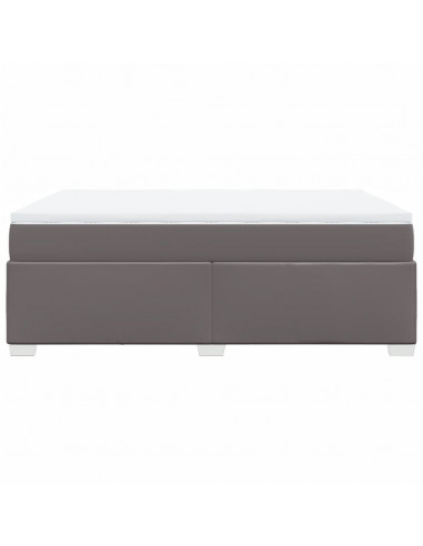 Giroletto a Molle con Materasso Grigio 140x200 cm in Similpelle