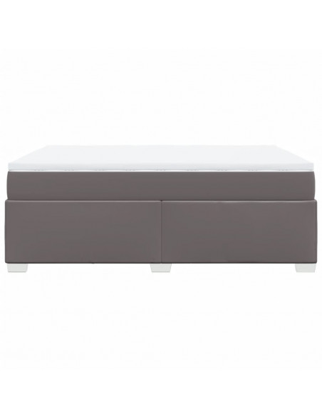 Giroletto a Molle con Materasso Grigio 140x200 cm in Similpelle