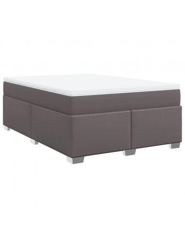 Giroletto a Molle con Materasso Grigio 140x200 cm in Similpelle