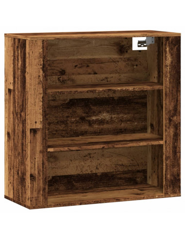 Mobile a Parete Legno Antico 80x33x80 cm in Legno Multistrato