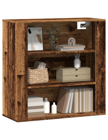 Mobile a Parete Legno Antico 80x33x80 cm in Legno Multistrato