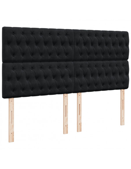 Giroletto a Molle con Materasso Nero 180x200 cm in Tessuto