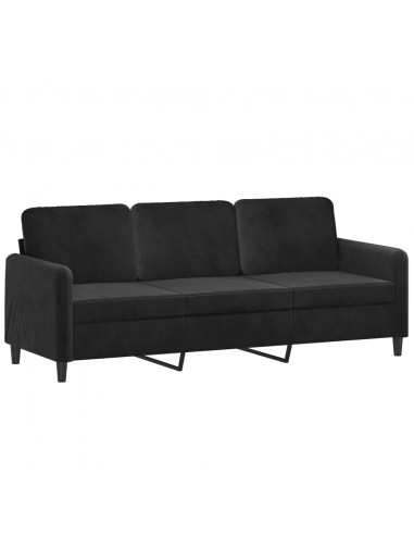 Set di Divani 2 pz con Cuscini Nero in Velluto