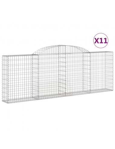 Cesti Gabbioni ad Arco 11 pz 300x30x100/120 cm Ferro Zincato