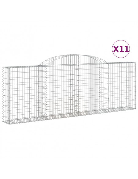 Cesti Gabbioni ad Arco 11 pz 300x30x100/120 cm Ferro Zincato