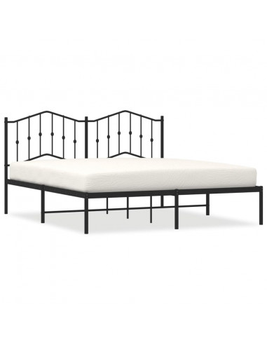 Giroletto con Testiera in Metallo Nero 183x213 cm