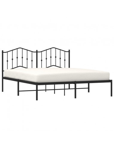 Giroletto con Testiera in Metallo Nero 183x213 cm