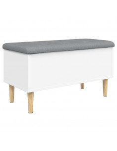 Panca Portaoggetti Bianca 82x42x46 cm in Legno Multistrato 2