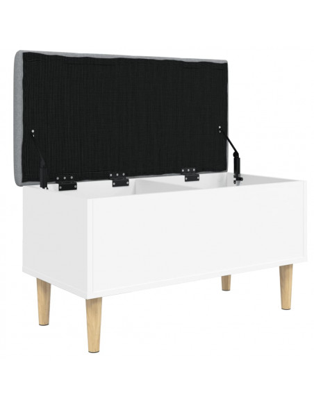 Panca Portaoggetti Bianca 82x42x46 cm in Legno Multistrato