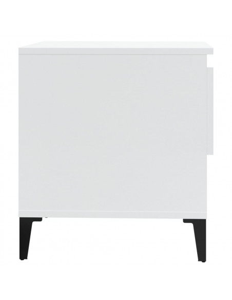 Tavolini 2pz Bianco Lucido 50x46x50 cm in Legno Multistrato