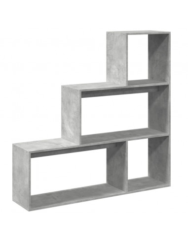 Libreria Divisorio 3Piani Grigio Cemento 123x29x123 Truciolato