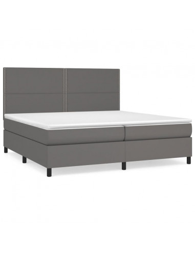 Giroletto a Molle con Materasso Grgio 200x200 cm in Similpelle