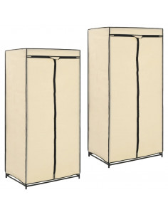 Armadio 2 pz Crema 75x50x160 cm 2