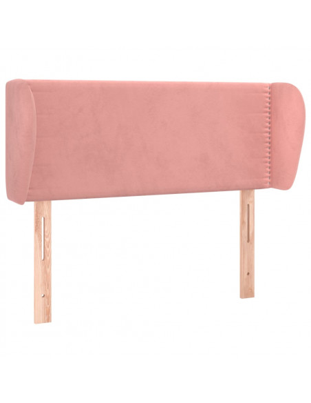 Testiera ad Orecchio Rosa 103x23x78/88 cm in Velluto