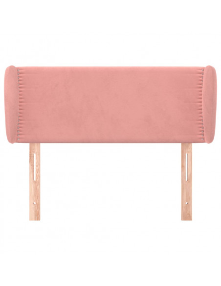 Testiera ad Orecchio Rosa 103x23x78/88 cm in Velluto